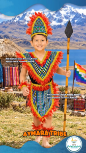 United Nation Aymara Tribe Bolivia Peru Chile Costume for United Nation Attire for UN Events for Kids Boy