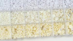 Multi-Size  Half Round Heart Pearl Beads Flatback Rhinestones For Jewelry Making DIY Garment / Nail Art  Crafts Decoration