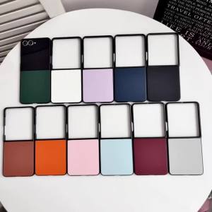 Luxury Leather Matte Soft Protective Phone Case For Samsung Galaxy Z Flip 8 7 6 5 4 3 ZFlip8 Shockproof Lychee Texture Cover 