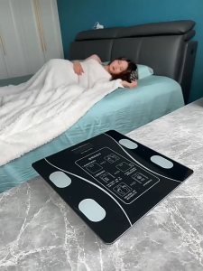 🔥SG LOCAL Seller🔥Bluetooth Digital Weighing Scale Tempered Glass Smart App Record Body Composition Scale Rechargeable Body Fat Scale