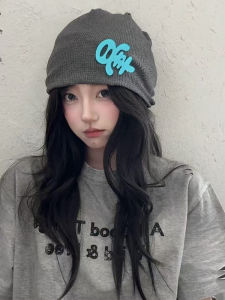 Loose Knitted Winter Hat Womens Face Slimming Lazy Style Casual Fashionable Outdoor Cap Head Cover Warm Cotton Beanie