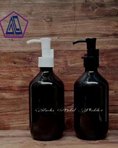 Botol Pump 300ml Sabun Cair PET Plastik Hitam Tutup Luxury Putih Hitam