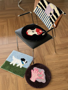 Non-Slip Flocking Office Chair Cushion Sofa Seat Pad Island Tree Original Design Machine Washable Polyester Fiber Home Decor