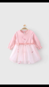 9M-4Y Baby Girl Princess Dress Long Sleeve Gaun Budak Perempuan Comel Parti Birthday Wedding 0410