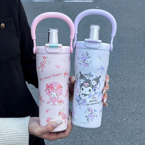 Sanrio | 1pc HelloKitty Dual-Drinking Stainless Steel Insulated Cup 750ml Cute Water Cup with Tea Compartment and Handle Portable Insul