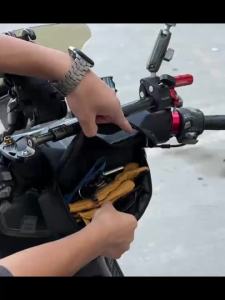 SEAMETAL Motorcycle Bicycle Front Handlebar Bag Multifunctional Bicycle Riding Bag Phone Mount Storage Bags for Outdoor Cycling