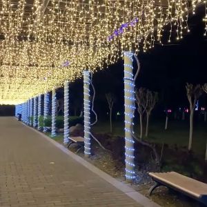 【BUY 1 TAKE 1】Solar Christmas Lights Solar Outdoor Waterproof Curtain Lights LED Icicle Christmas Light
