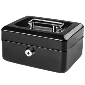 COD 6INCH MINI Portable Steel Lockable Cash and Coin Security Safe Box