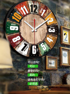 นาฬิกาตั้งโต๊ะแบบย้อนยุคสไตล์อเมริกัน นาฬิกาแขวนแบบสร้างสรรค์สำหรับห้องนั่งเล่น นาฬิกาควอตซ์อัตโนมัติ ปัดกวาด