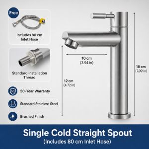 Stainless Steel Bathroom Faucet Hot Cold Water Mixer Tap Basin Faucet Matte Black Silver Single Handle Sink Taps