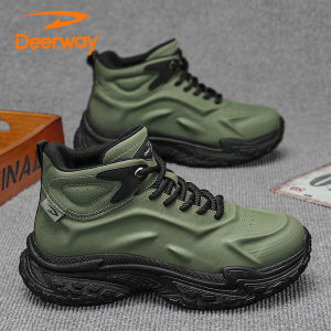Deerway High Top Mens Shoes Casual Outdoor Climbing Martin Wear-Resistant Versatile Trendy Shoe Autumn Season Youth Sports Leisure