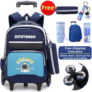 Di Te Ya Nuo | Waterproof Stair-climbing Large Capacity Detachable Wheeled Backpack