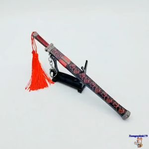 Mô hình sưu tầm Tam Quốc Chí - Lưu Bị Song Cổ kiếm kim loại 22cm