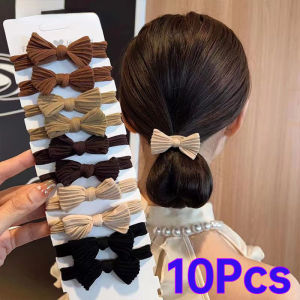 5/10Pcs Girls High Elastic Bow Hair Bands Children Rubber Band Headwear Women Ponytail Holder Cute Sweet Hair Accessories
