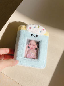Cute Animal Plush Card Holder Mini Photo Album Storage Book One Grid 3 Inch Portable Photo Collection Album Storage Notebook