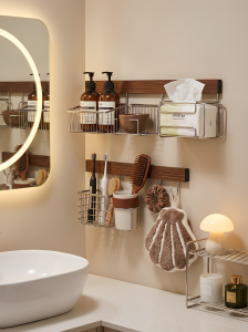 ZHUOHE | Drill-free Wall Mount Stainless Steel Bathroom Shelf