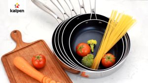 Chảo Inox 3 lớp liền khối Chảo chống dính Kalpen Kazler size 20 24 26 28 30 cm