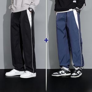 ROMON | Loose Straight Leg Mens Spring Autumn Romon Fleece Lined Windproof Waterproof Outdoor Sports Casual Long Trousers