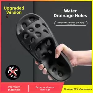 MONLEYTA | Non-Slip Bathroom Slippers Womens Indoor Home Dormitory EVA Hollow Out Quick Dry Odor Resistant Shower Slippers Couple Friendly