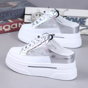 รองเท้าแตะสวมส้นสูงสำหรับผู้หญิง สวมใส่สบาย ระบายอากาศได้ดี ทรงส้นหนา รองเท้าแตะแบบสวมแบบสวม สไตล์ลำลอง สำหรับผู้หญิง