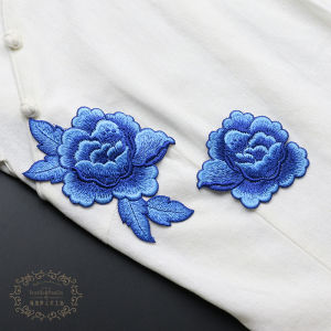 Hand Sewn Embroidered Patch Fabric Adhesive for Quilted down Jacket Decorative Floral Patch for Hanfu Qipao Repair And Embellishment