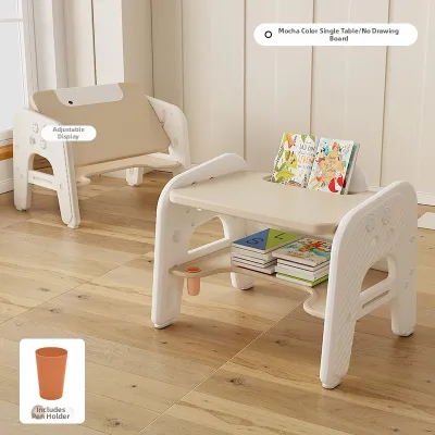 YEL | Adjustable Height Child Study Table and Chair Set For Early Learning Toys and Reading