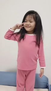 ชุดนอนเด็กหญิง ชาย ผ้าร่อง สไตส์มินิมอล พร้อมส่ง