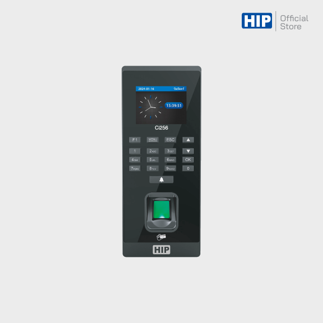 HIP Ci256 เครื่องบันทึกเวลาทำงาน สแกนลายนิ้วมือ ทาบบัตร กดรหัส  ใช้งานง่าย ไม่ต้องใช้โปรแกรม พร้อมชุดควบคุมประตู (Access Control)