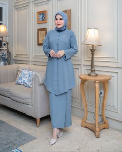 Hanifa Fashion One Set Rok Tunik Melayu Polos Elvina Baju Kurung Melayu Bahan Jatuh Dan Adem Di Pake