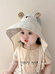 หมวกเด็ก ฤดูร้อน น้ำหนักเบา หมวกป้องกันแสงแดด ป้องกันรังสียูวี น่ารัก หมวกกันแดดเด็กผู้ชาย หมวกคลุมไหล่เด็กผู้หญิง ลำลอง กลม เสื้อท่อนบน