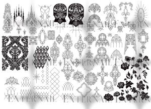 Sg001 Flower Window Chalkiness Spring Nail Art Stamping Plates Lace Gothic Church Watercolor Rose Florals