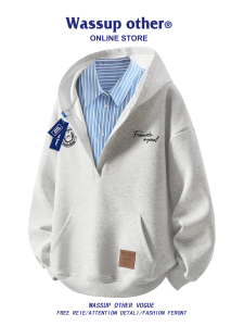 Áo Hoodie Thêu Vintage Cho Nam Có Mô Hình V