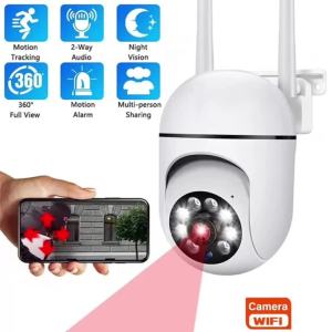 Camera WiFi Gắn Tường 1080P Có Tầm Nhìn Ban Đêm 2.4GHz Hotspot 360 ° Màn Hình Điện Thoại Thông Minh Giám Sát An Ninh Trong Nhà Ngoài Trời Chống Trộm Xoay Được