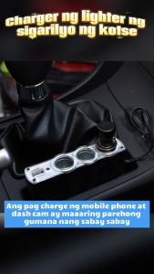 3-Socket Lighter Splitter 12V/24V Car Power DC Outlet Adapter with USB Charging Ports Car Charger