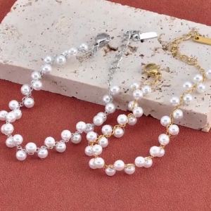 Lokaer 316L Stainless Steel Vintage Imitation Pearl Finger Rings for Women Fashion Gold Plated Waterproof Daily Jewelry R26004