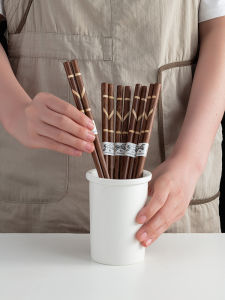 Bộ 5 Đôi Thìa Gỗ Nguyên Khối Cánh Gà Chống Thấm Nước Chống Trượt Hình Lúa Mì Dùng Trong Gia Đình Kiểu Trung Quốc