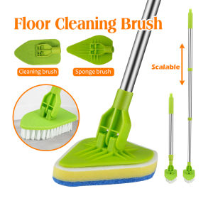 (Ready Stock+with 3 Free Sponge) Floor Cleaning Brush Segi Tiga Mop Lantai 180 Degree Rotatable Adjustable Triangle Cleaning Sponge Mop Lazy Cleaning Mop Dinding