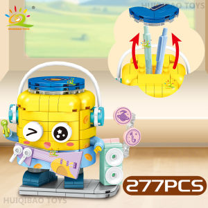 HUIQIBAO | HUIQIBAO DIY Gourmet Robot Cute Popcorn Cake Machine Building Blocks Ice Cream Model Home Desk Decoration Brick Toys Adult Gift