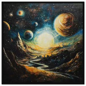 Tranh phong cảnh vũ trụ. Tranh treo tường dán tường sơn dầu canvas trang trí. CGI-1588