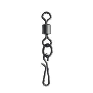 20pcs Matte Black Fishing Rolling Swivel With Quick Change Snap Carp Fishing Rigs Fishing Hooks Connector Tackle