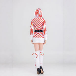 Ryn studio Christmas costumes Christmas party costumes hotel DS costumes red and white striped Christmas photo costumes with feet