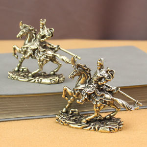 รูปปั้นกวนอูทองเหลืองม้าสงครามกวนอูสำนักงานบ้านเครื่องประดับฮวงจุ้ย