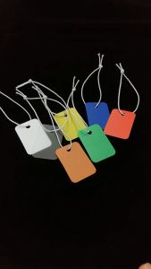 100Pcs Waterproof Label Price Tags with Elastic String for Jewelry Clothing Gardening Plant Labels - 3.0cm x 2.0cm