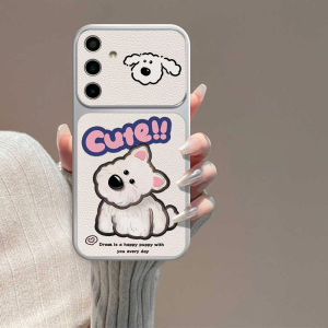 TAOYUNXI | Cute Cartoon Dog Lanyard Phone Case For Samsung A36 A16 A56 A55 A07 S24 FE S26 Ultra S25 Plus A57 A37 A17 A27 Leather Soft Cover