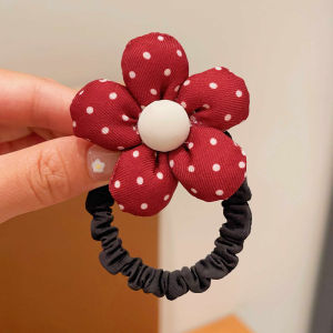 High Elasticity Big Flower Hair Ties for Girls Non-Damaging Butterfly Knot Head Ropes Childrens Accessories Korean Style Polka Dot