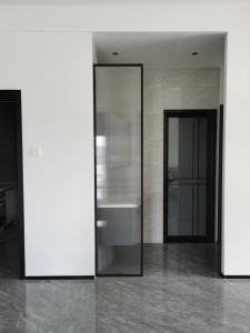 Wrought Iron Changhong Glass Half Wall Partition Living Room Bathroom Stainless Steel Dry Wet Separation Aluminum Alloy Washstand Screen