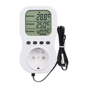 W2046 Digital thermostat socket precision plug remote control temperature timer switch cooling and heating 3M NTC sensor