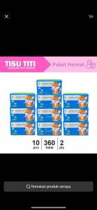 Tissue Titi 360 Helai 10 Pcs Serat Alami Kuat Tisu