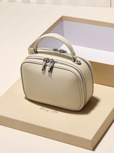 Fashionable Versatile Genuine Leather Small Square Bag Womens Crossbody Shoulder Bag Summer New Design Simple Handbag