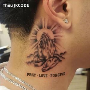 Holy Maria Sketch Hình Xăm Tạm Thời - Thiết Kế Cầu Nguyện & Tình Yêu Hình Xăm Tay Thực Vật Không Thấm Nước Kéo Dài 1-2 Tuần Cho Độ Tuổi Từ 14 Trở Lên